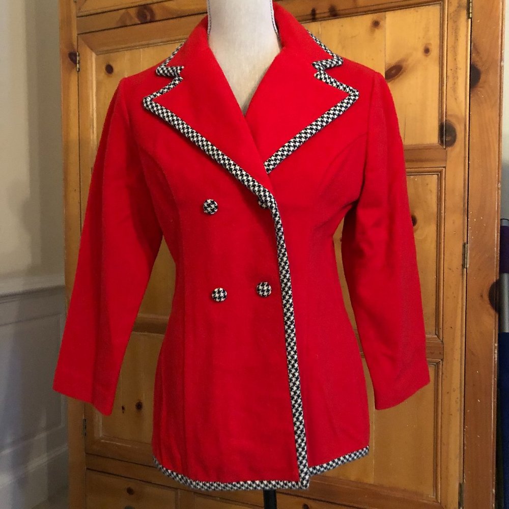 VTG 60'S LANZ ORIGINAL RED BOILED WOOL JACKET